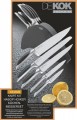 Набор кухонных ножей 5 шт с круглой подставкой Dekok Premium KS-2546